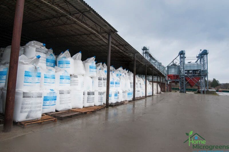 bags of ammonium nitrate fertilizer ready to be transported
